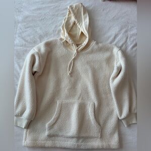 Madewell Cream Sherpa Hooded Sweatershirt